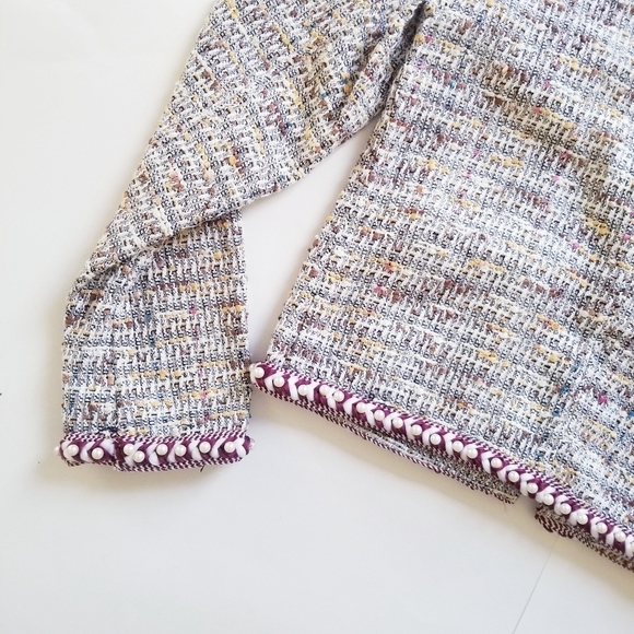 Luxury Brand Chanel-style Tweed and Pearl Blazer Jacket Small Sweater - Picture 11 of 16